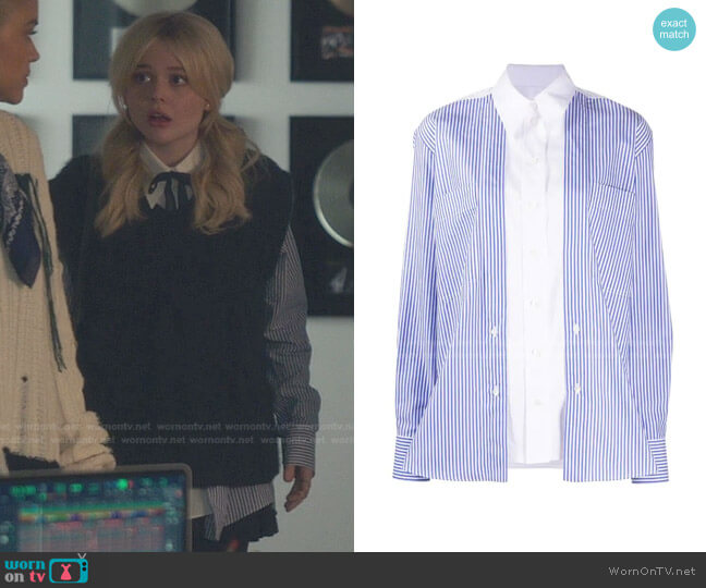 Layered-Effect Striped Shirt by Stella McCartney worn by Audrey Hope (Emily Alyn Lind) on Gossip Girl