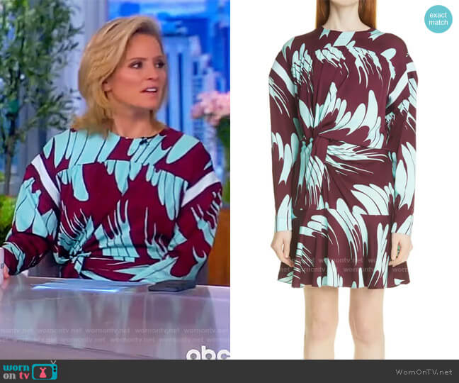 Maisie Print Ruched Long Sleeve Dress by Stella McCartney worn by Sara Haines on The View