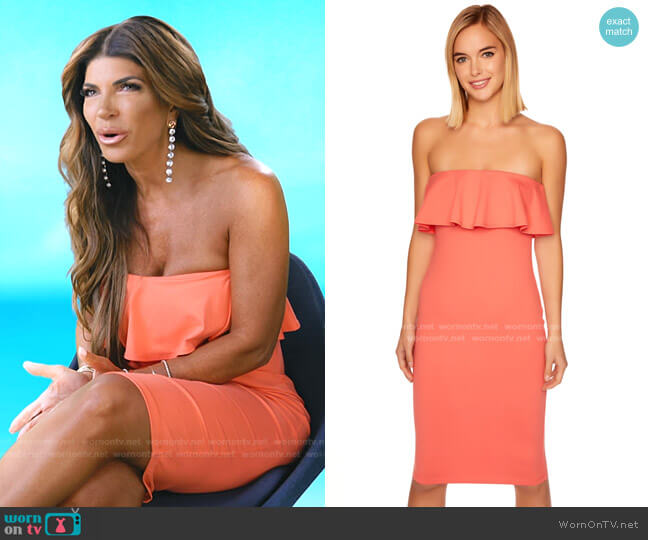 Strapless Ruffle Dress by Susana Monaco worn by Teresa Giudice on The Real Housewives Ultimate Girls Trip