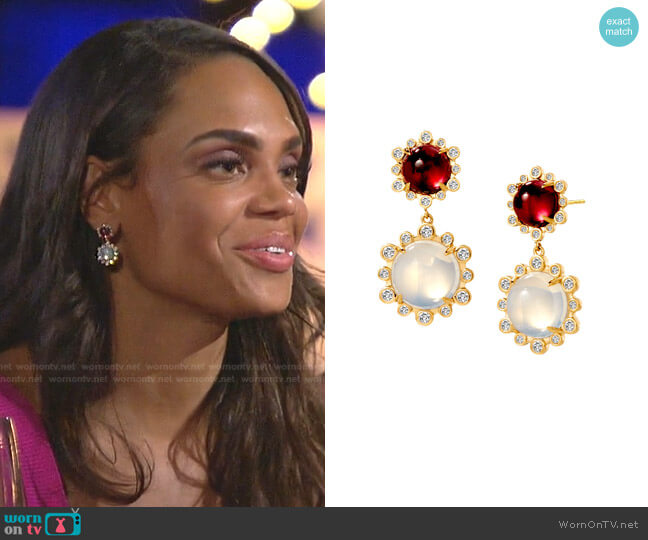 Mogul Hex Double Drop Earrings by Syna worn by Michelle Young on The Bachelorette