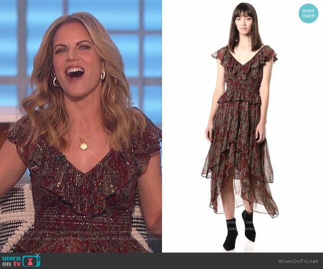 Layered Maxi Dress by The Kooples worn by Natalie Morales on The Talk