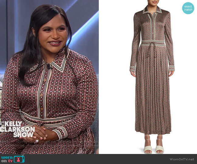WornOnTV: Mindy Kaling's geometric satin shirtdress on The Kelly Clarkson  Show | Clothes and Wardrobe from TV