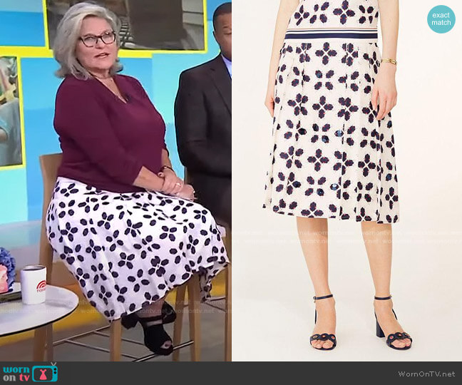 Fin Beatle Skirt by Tory Burch worn by Cynthia McFadden on Today