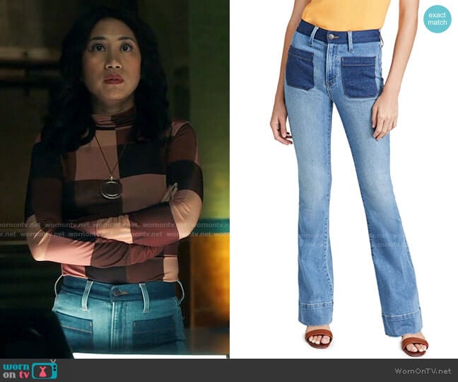 Veronica Beard Florence Colorblock Jeans worn by Melody Bayani (Liza Lapira) on The Equalizer