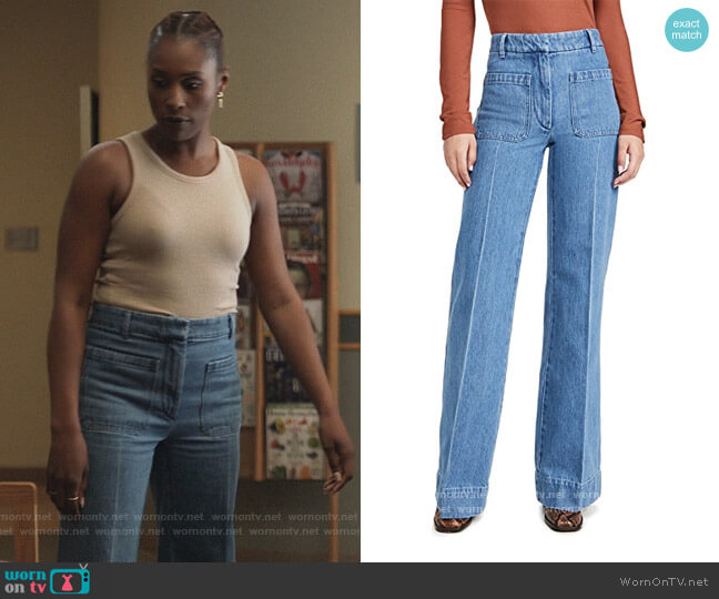 High-Waisted Patch Pocket Jeans by Victoria Beckham worn by Issa Dee (Issa Rae) on Insecure
