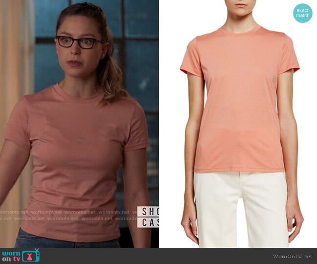 Vince Essential Pima Crewneck Tee worn by Kara Danvers (Melissa Benoist) on Supergirl