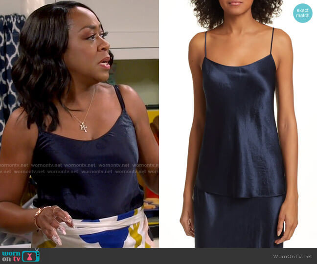 Vince Satin Camisole worn by Tina Butler (Tichina Arnold) on The Neighborhood