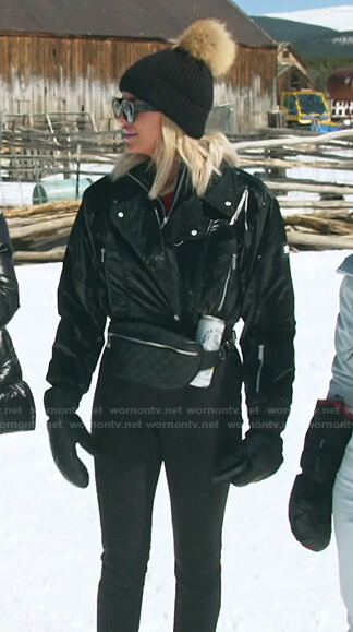 Whitney's black jacket and belt bag on The Real Housewives of Salt Lake City