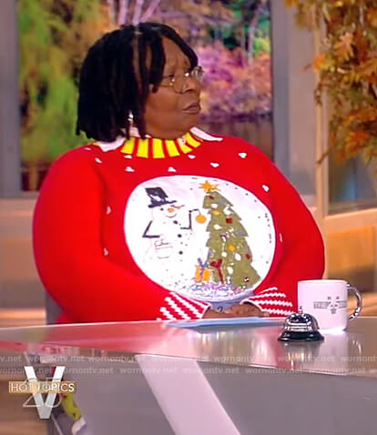 Whoopi's red Christmas sweater on The View