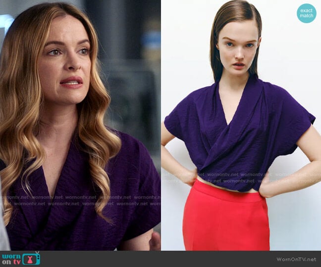 Zara Flowy Neckline Blouse worn by Caitlin Snow (Danielle Panabaker) on The Flash