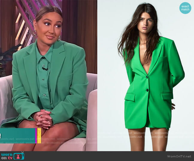 Straight Cut Blazer with Pockets by Zara worn by Adrienne Houghton on The Real