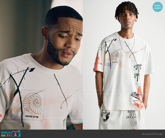Zara Whatever Anytime T-shirt worn by Micah West (Nicholas L. Ashe) on Queen Sugar
