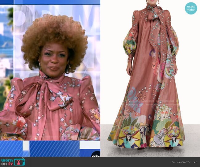 Concert Printed Gown by Zimmermann worn by Aunjanue Ellis on GMA