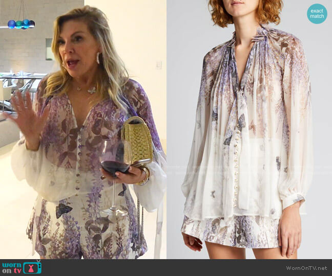 Luminous Floral Print Blouse by Zimmermann worn by Ramona Singer on The Real Housewives Ultimate Girls Trip