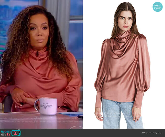 Cowl Blouse by Zimmermann worn by Sunny Hostin on The View