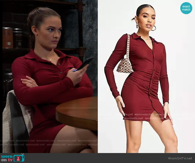 I Saw it First ruched Mini Dress by ASOS worn by Esme (Avery Kristen Pohl) on General Hospital