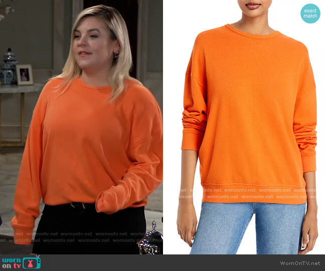 French Terry Sweatshirt ATM Anthony Thomas Melillo worn by Maxie Jones (Kirsten Storms) on General Hospital