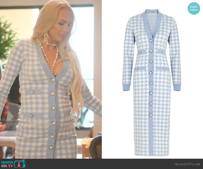 Gingham Long Sleeve Dress by Alessandra Rich worn by Christine Quinn  on Selling Sunset