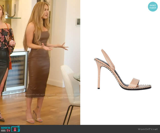 WornOnTV: Chrishell's brown strapless leather dress on Selling