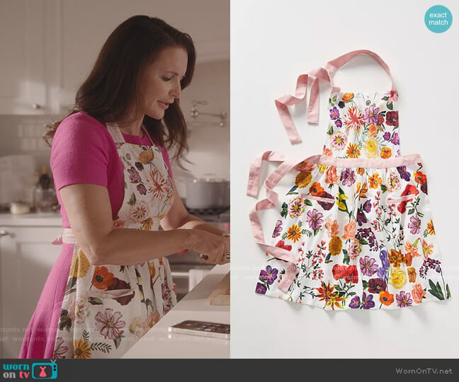Nathalie Lete Helena Apron by Anthropologie worn by Charlotte York (Kristin Davis) on And Just Like That