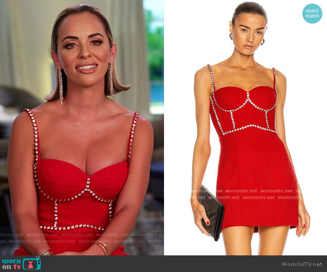 Crystal Stitched Bustier Dress by Area worn by Nicole Martin  on The Real Housewives of Miami