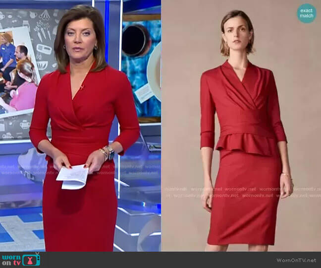 Arlington Dress by The Fold worn by Norah O'Donnell  on CBS Evening News