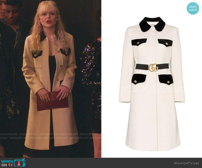 Belted Wool Coat by Gucci worn by Audrey Hope (Emily Alyn Lind) on Gossip Girl