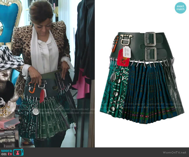 Pleated Mini Skirt In Green by Chopova Lowena worn by Mary Cosby  on The Real Housewives of Salt Lake City