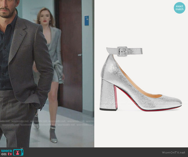 Soval 85 Metallic Pumps by Christian Louboutin worn by Kirby Anders (Maddison Brown) on Dynasty