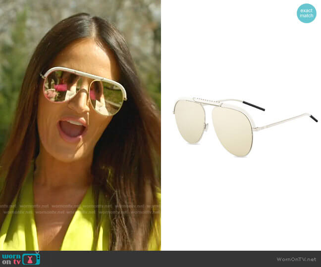 Desertic Y3R Gold Mirrored Sunglasses by Dior worn by Lisa Barlow  on The Real Housewives of Salt Lake City