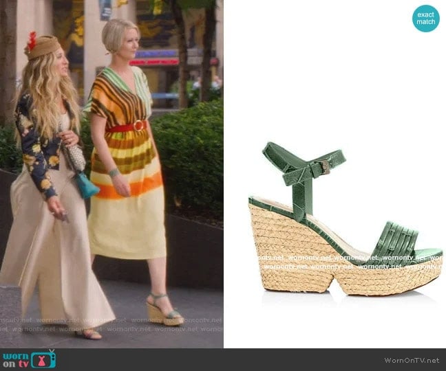 Wedge Sandals by Clergerie worn by Miranda Hobbs (Cynthia Nixon) on And Just Like That