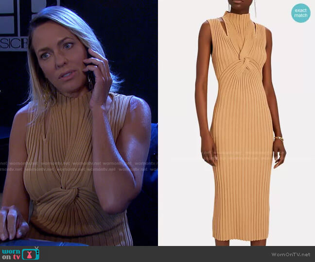 Collins Twisted Rib Midi Dress by Acler worn by Nicole Walker (Arianne Zucker) on Days of our Lives