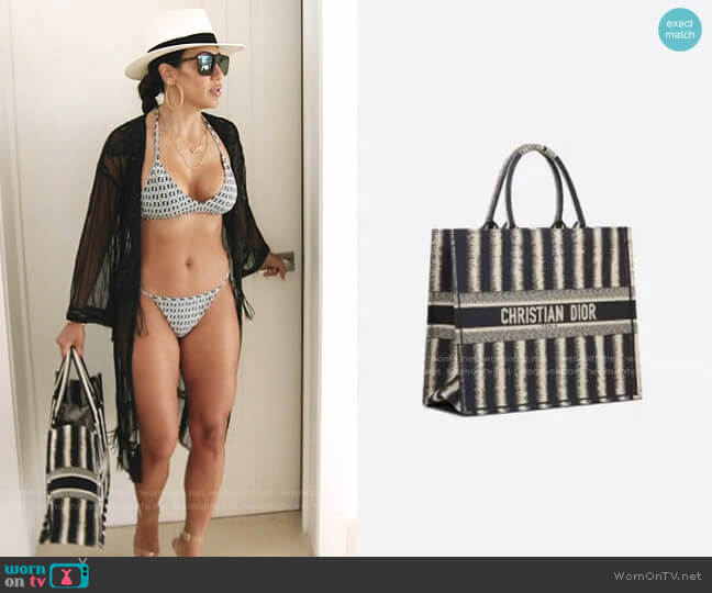 Customized Book Tote Bag by Dior worn by Melissa Gorga  on The Real Housewives Ultimate Girls Trip