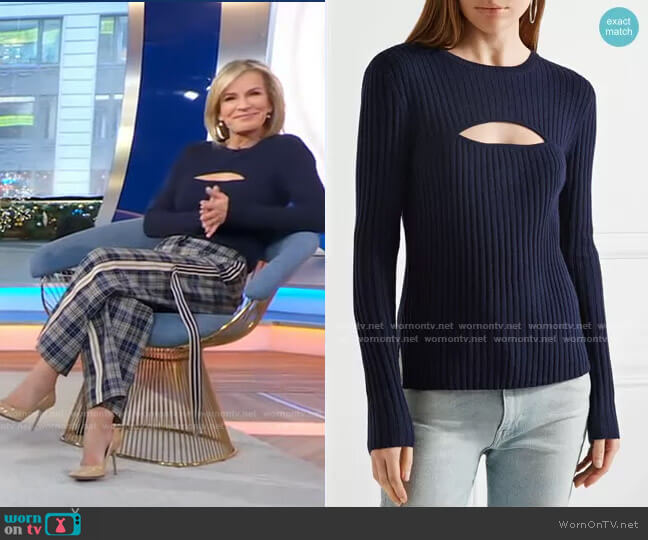 Cutout Ribbed Sweater by Frame worn by Dr. Jennifer Ashton  on Good Morning America