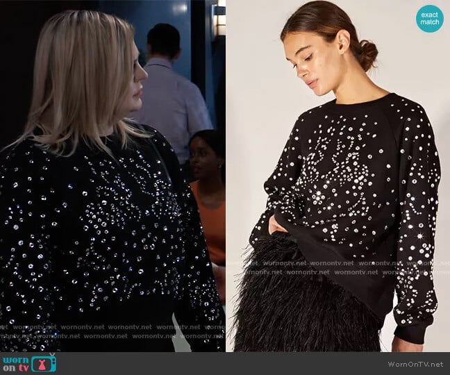 Rhinestone Jumper by Cynthia Rowley worn by Maxie Jones (Kirsten Storms) on General Hospital