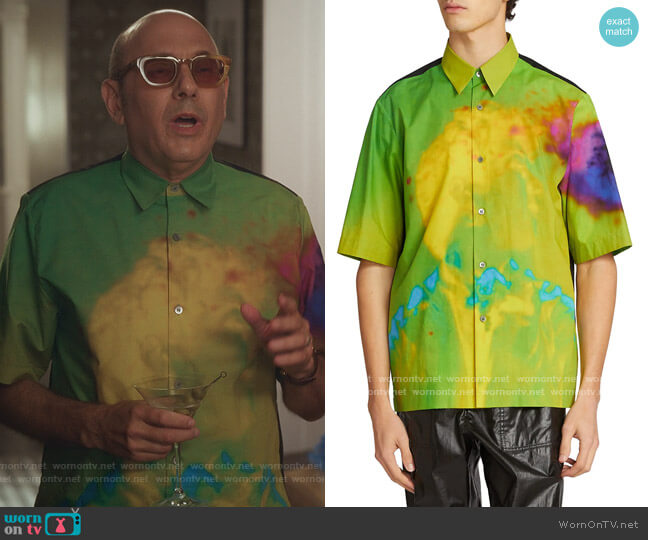 Clasen Short-Sleeve Multicolor Graphic Shirt by Dries Van Noten worn by Willie Garson on And Just Like That