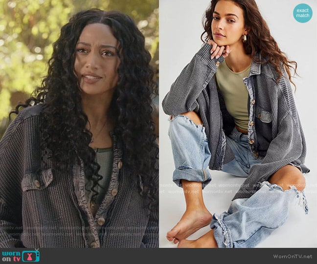 One Scout Jacket by Free People worn by Olivia Baker (Samantha Logan) on All American