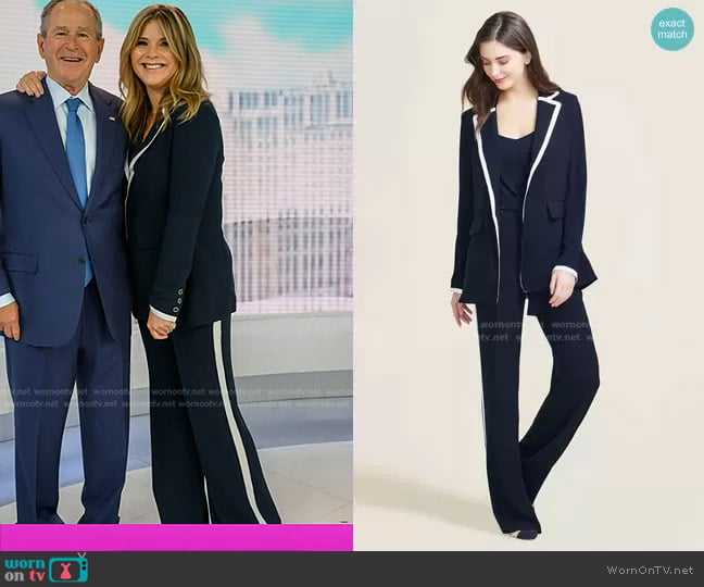 Fluid Crepe Blazer and Pant by Pearl by Lela Rose worn by Jenna Bush Hager on Today