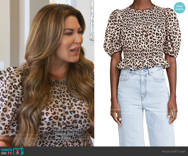 Xoxo Blouse by Free People worn by Emily Simpson  on The Real Housewives of Orange County
