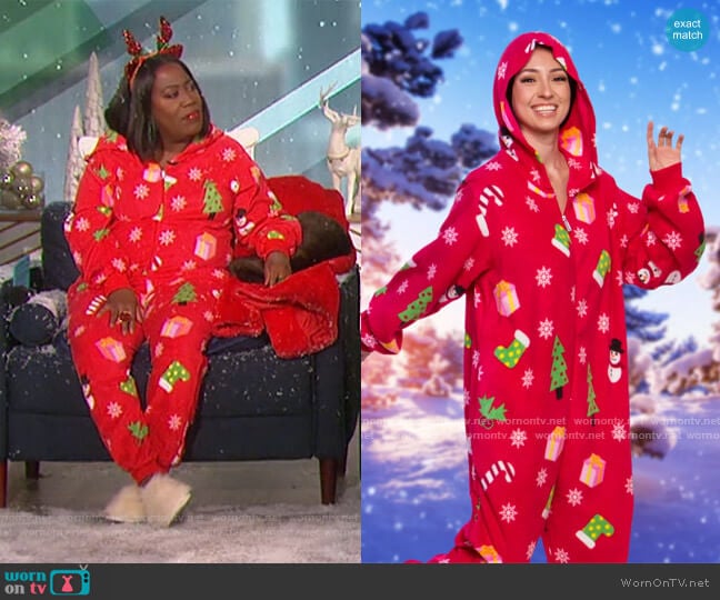 Christmas Tree Onesie by Funziez at Target worn by Sheryl Underwood on The Talk