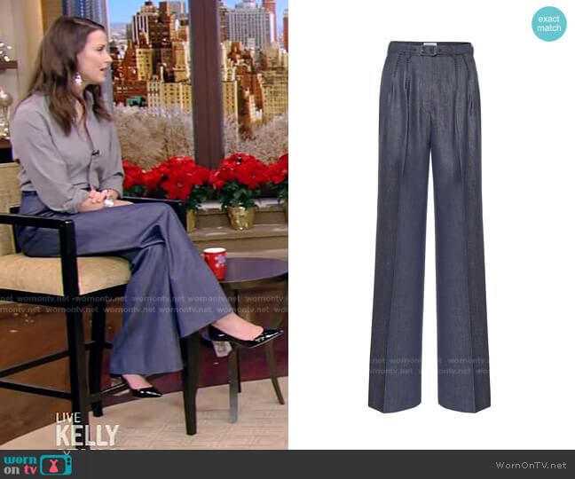 Vargas Belted Wool-Blend Pants by Gabriela Hearst worn by Bridget Moynihan on Live with Kelly and Ryan