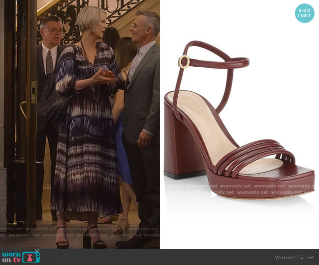 Leather Platform Sandals from Gianvito Rossi worn by Miranda Hobbs (Cynthia Nixon) on And Just Like That