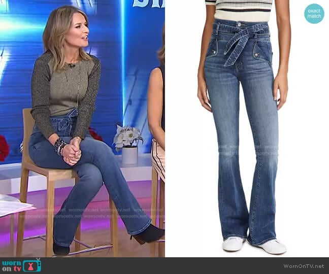 Giselle High-Rise Skinny Flare Jean by Veronica Beard worn by Savannah Guthrie on Today