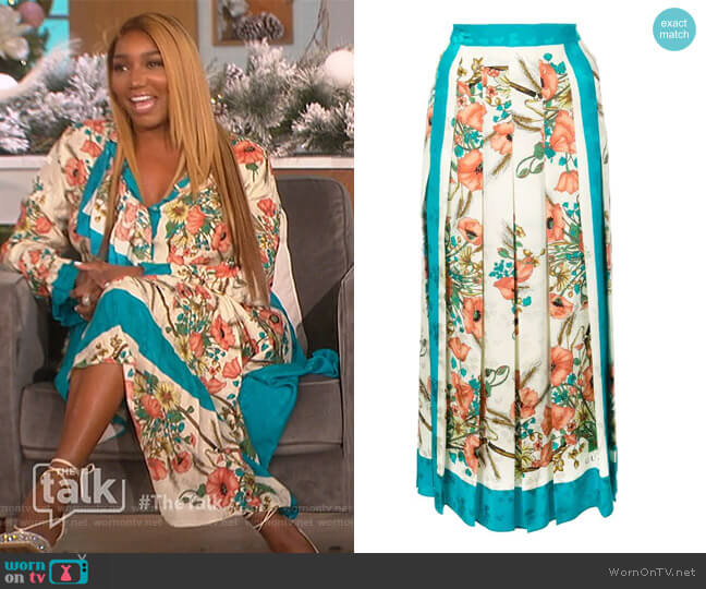 Floral Print Pleated Skirt by Gucci worn by Nene Leakes on The Talk