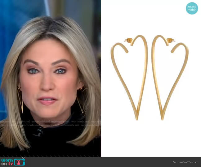 Heart Throb Earrings by Accessory Concierge worn by Amy Robach  on Good Morning America