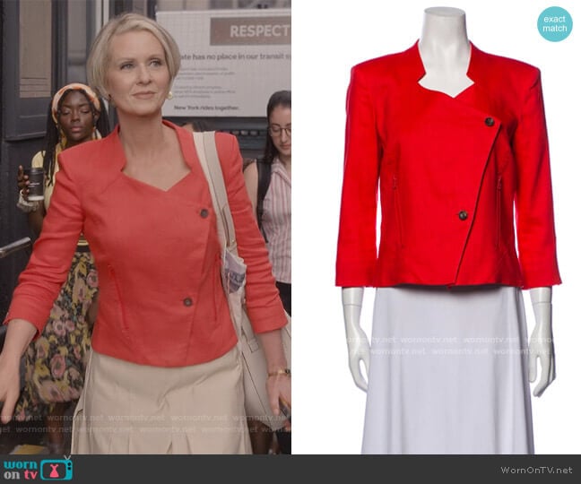 Linen Blazer by Helmut Lang worn by Miranda Hobbs (Cynthia Nixon) on And Just Like That