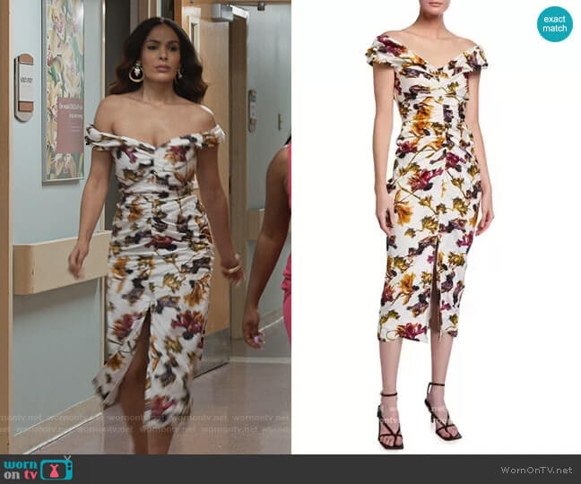 Floral Print Washed Sateen Cocktail Dress by Jason Wu worn by Valeria (Nadine Velazquez) on Queens