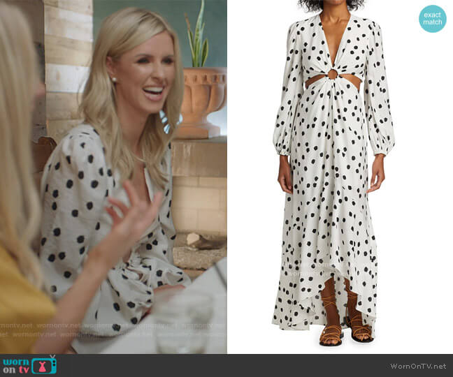 Jaelynn Printed Cut-Out Dress by Jonathan Simkhai worn by Nicky Hilton Rothschild  on Paris in Love