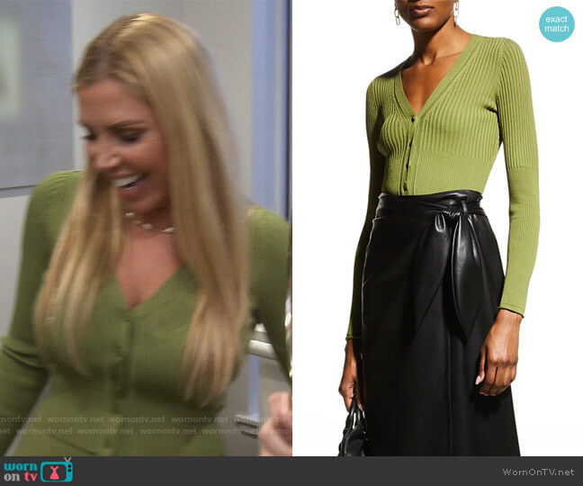 Ailany Compact Rib Shrunken Cardigan by Jonathan Simkhai worn by Dr. Jen Armstrong  on The Real Housewives of Orange County