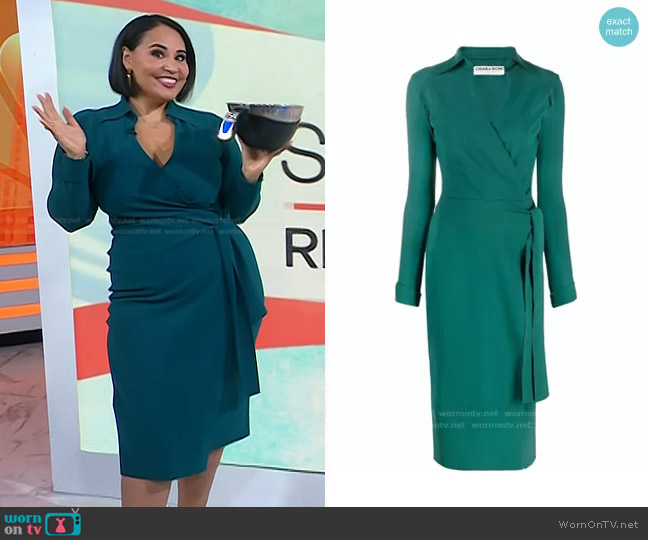 WornOnTV: Alejandra’s green wrap dress on Today | Alejandra Ramos ...